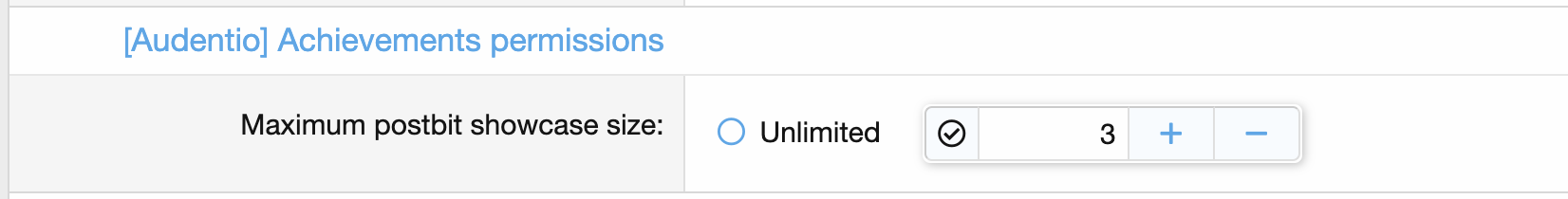 Preview of permissions for achievements on gaming.audent.io's back-end