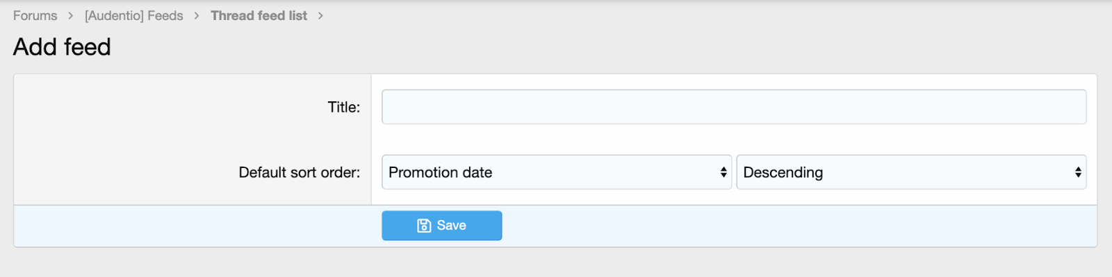 Preview of adding a feed within Thread feed list