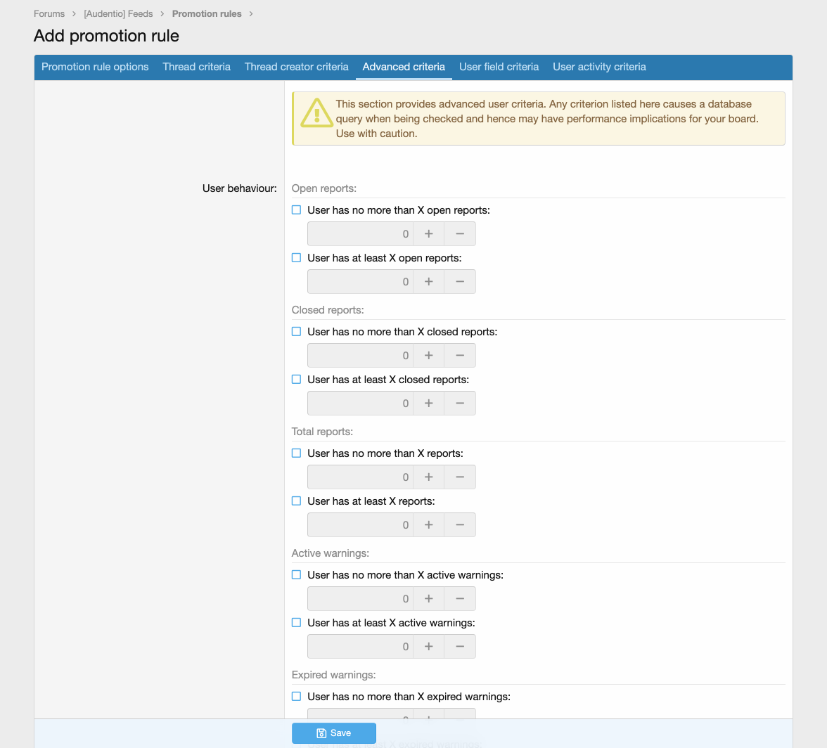 Preview of setting up prefix criteria