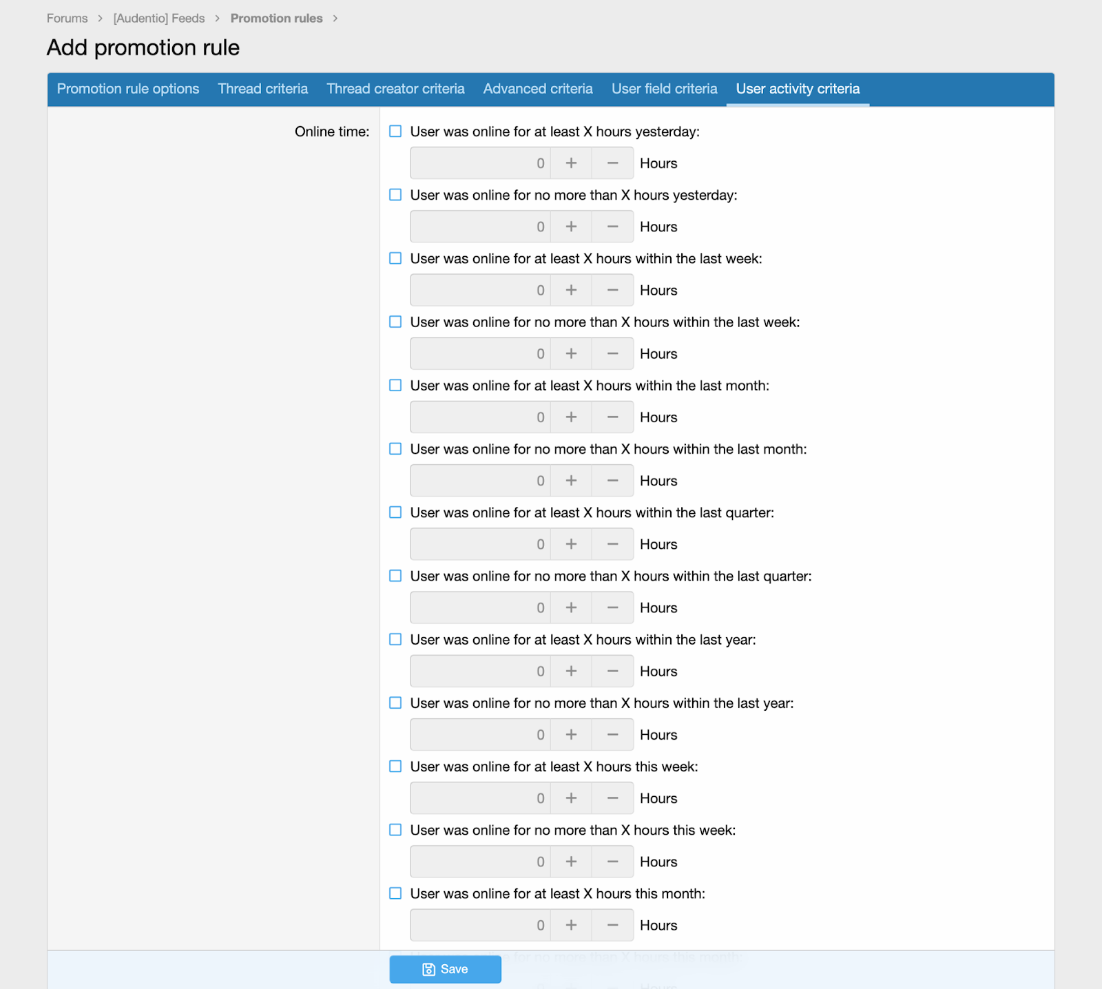 Preview of setting up prefix criteria