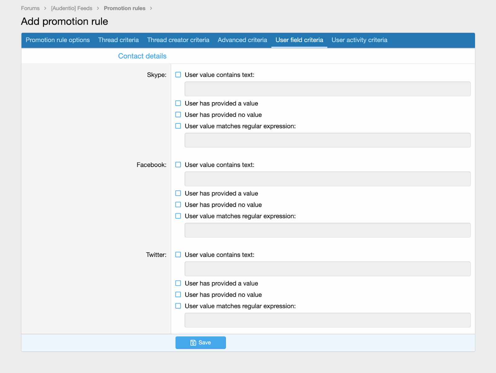 Preview of setting up prefix criteria