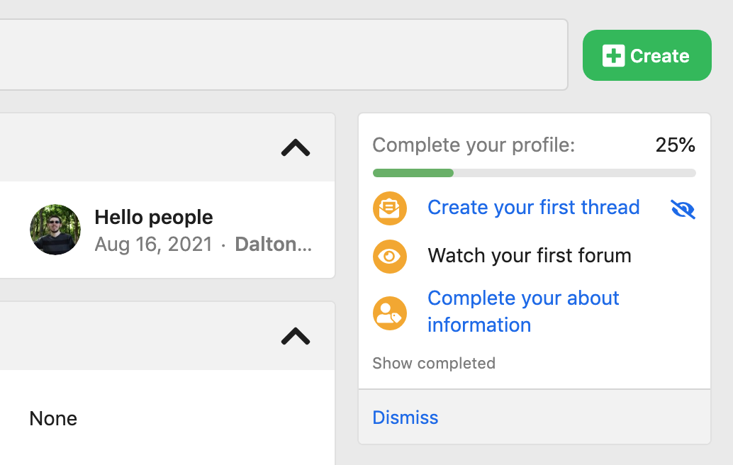 View of Complete Account in action