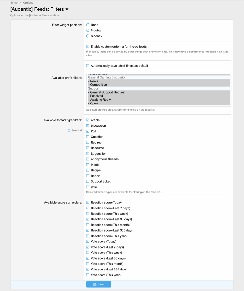 Preview of the Thread Feed List