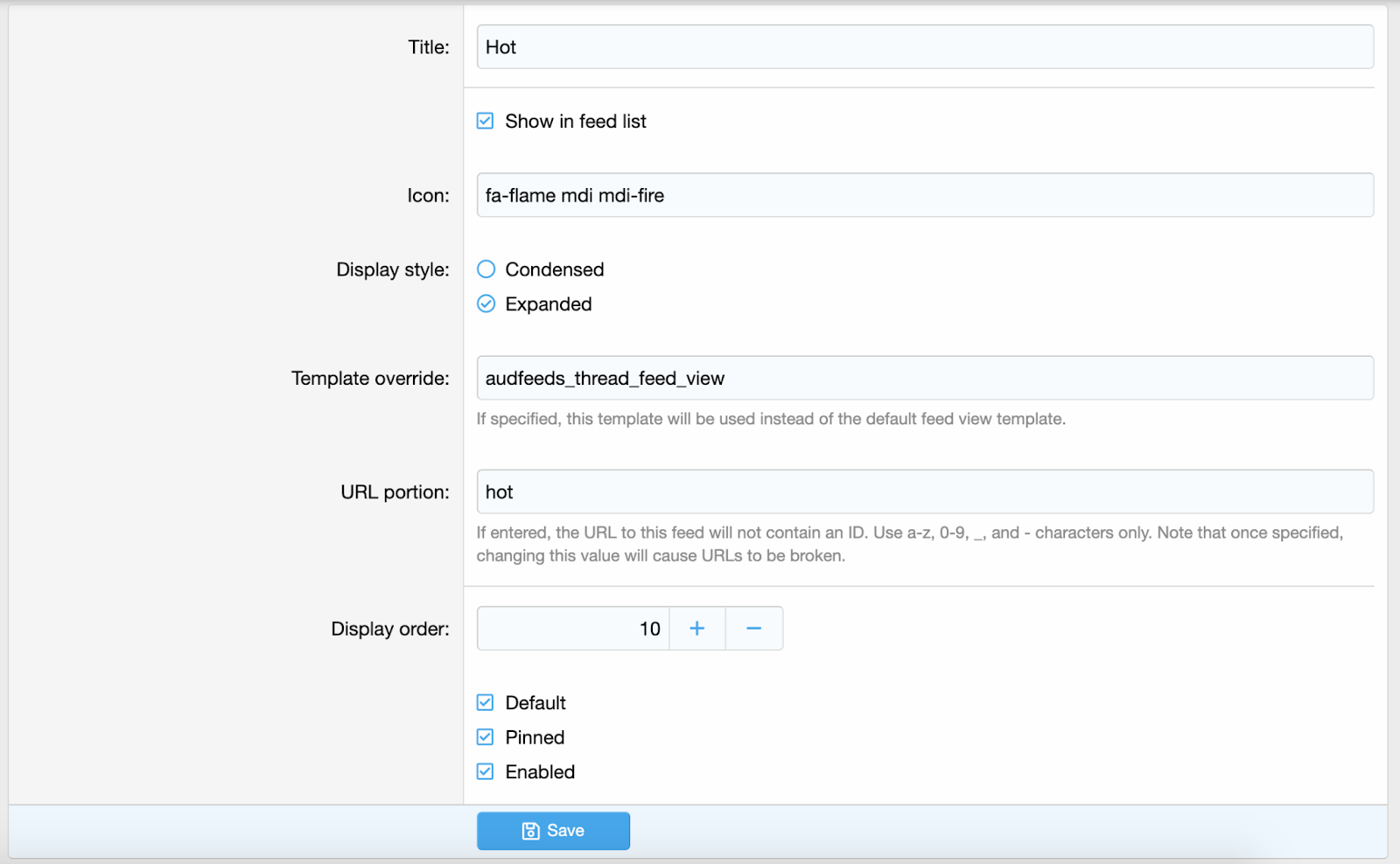 Preview of the customization capatiblities of a Feeds List item
