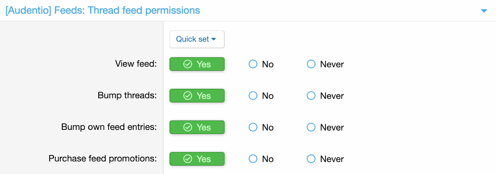 Preview of the thread feed permissions